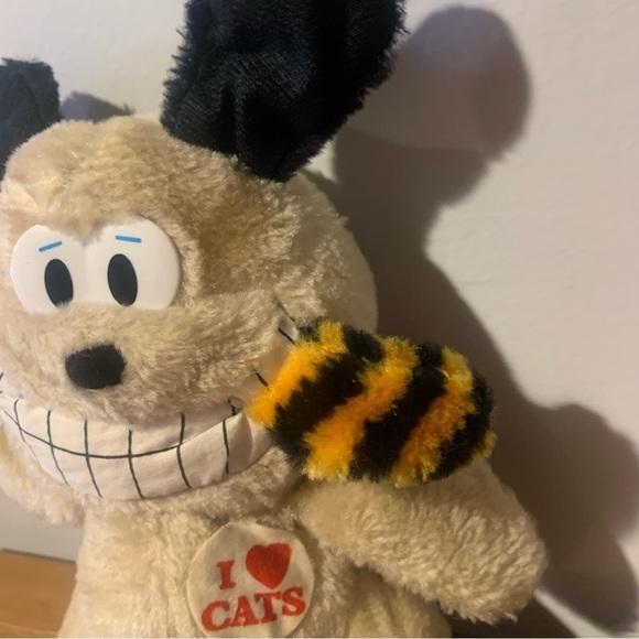 Vintage Acme Novelty Plush Dog with Garfield Cat Tail I LOVE CATS 11 - Picture 4 of 13